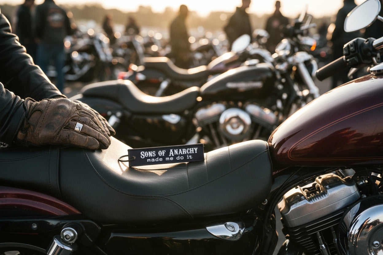 Sons of Anarchy Jet Tag Keychain, Funny Motorcycle Keyring