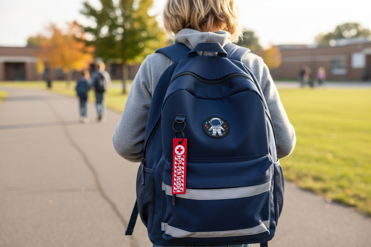Medical Alert Jet Tag Keychain, Emergency Medication Keyring