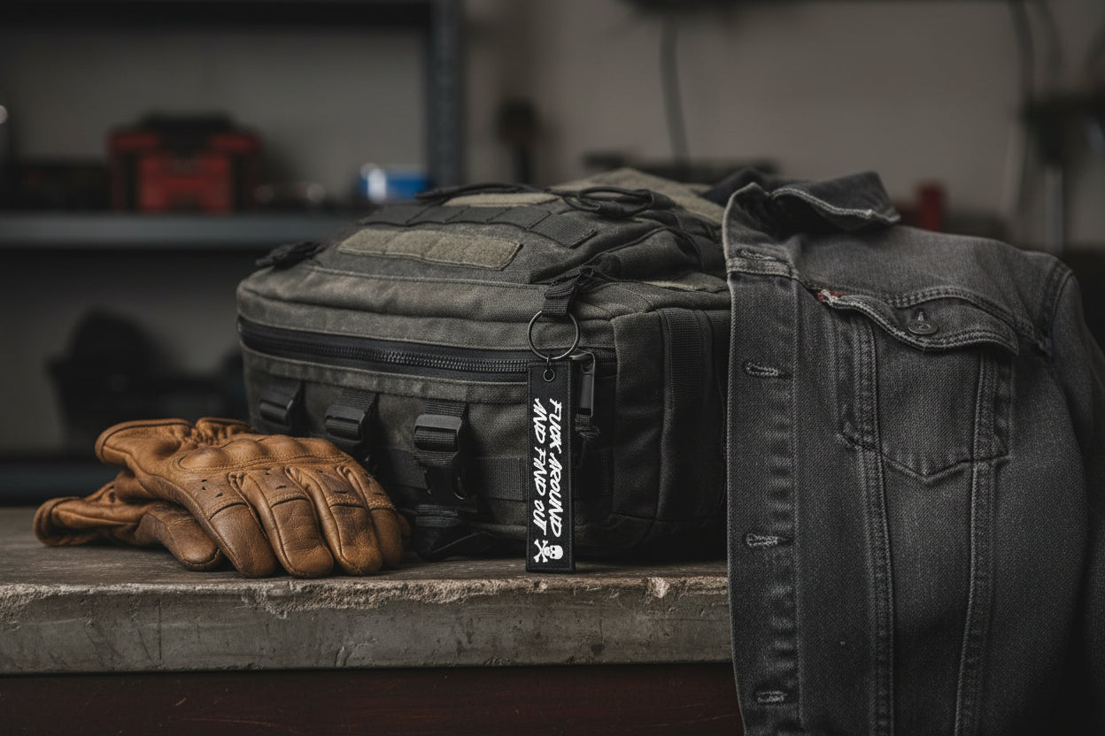 F*ck Around and Find Out Jet Tag Keychain, Funny Keychain