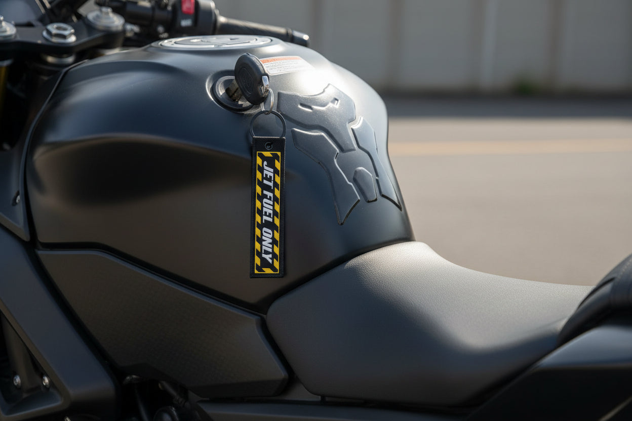 Jet Fuel Only Keychain, Funny Car Jet Tag