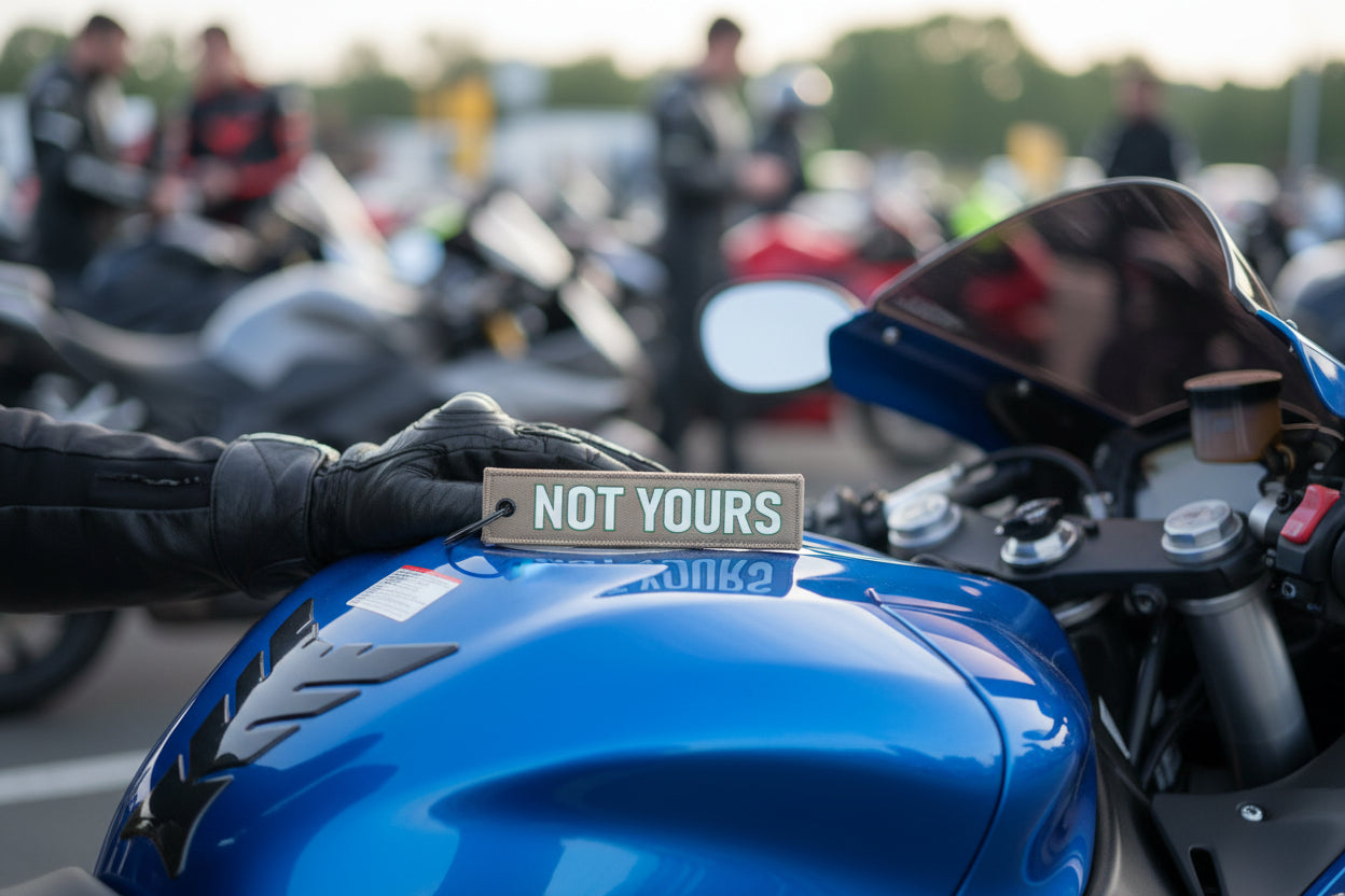 Not Yours Keychain, Minimal Jet Tag Keyring