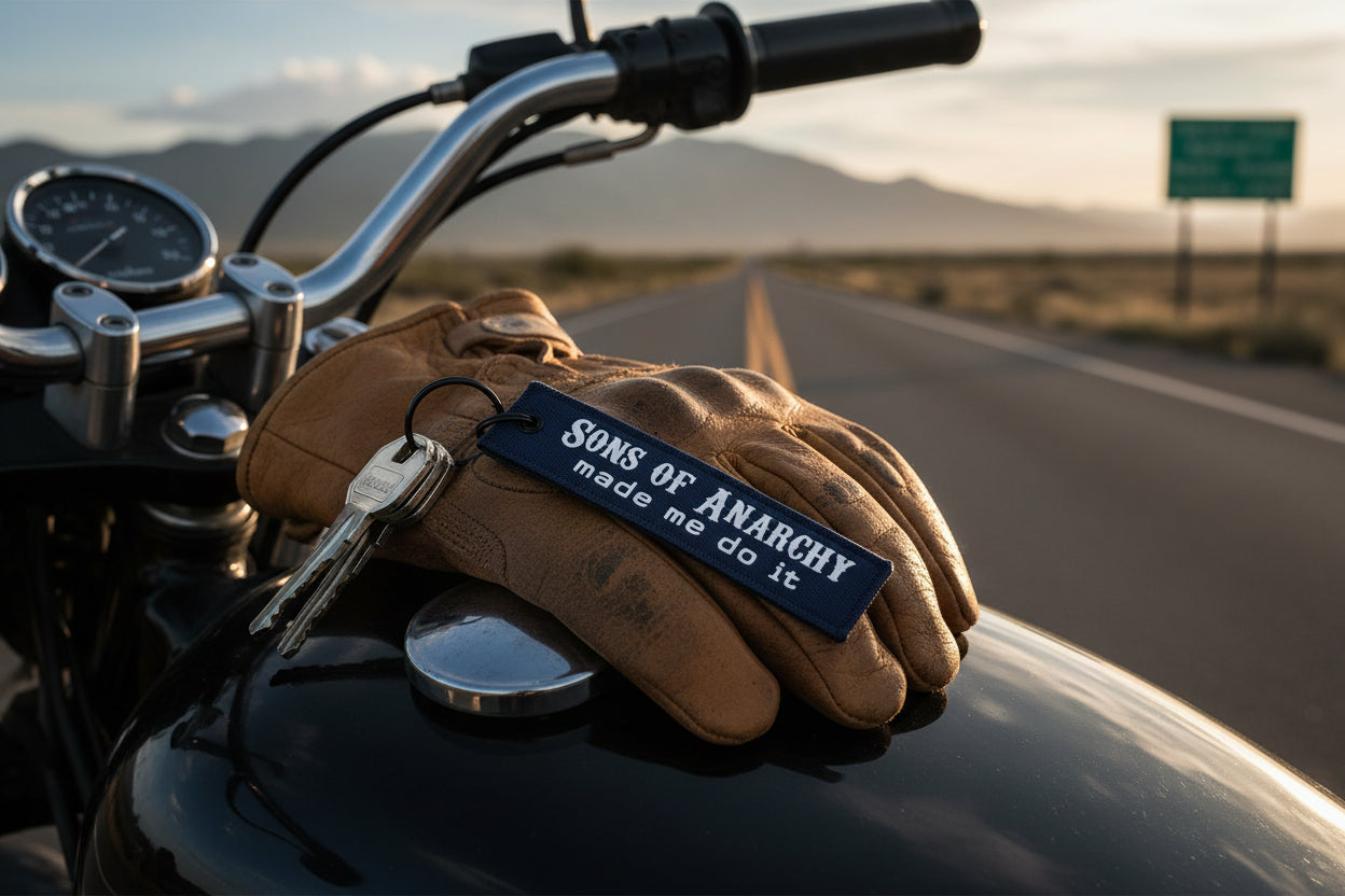 Sons of Anarchy Jet Tag Keychain, Funny Motorcycle Keyring