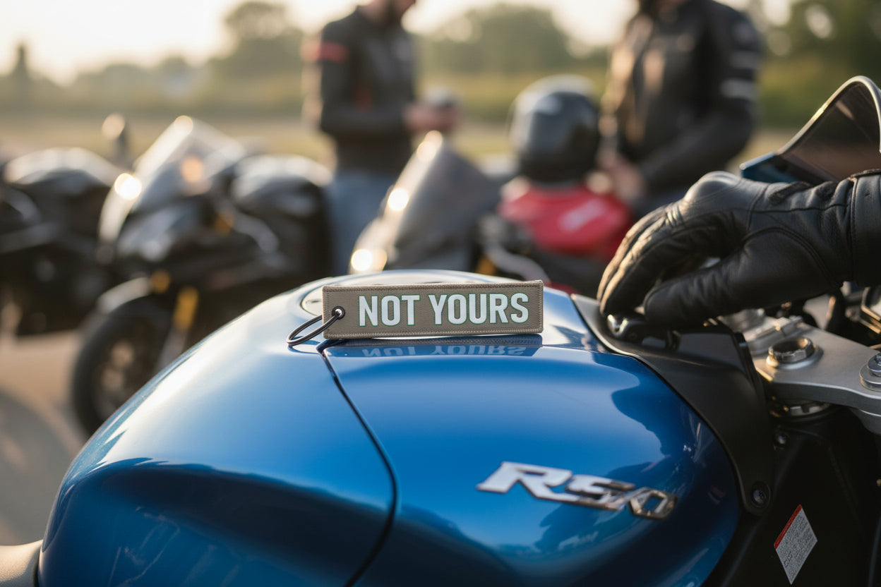 Not Yours Keychain, Minimal Jet Tag Keyring