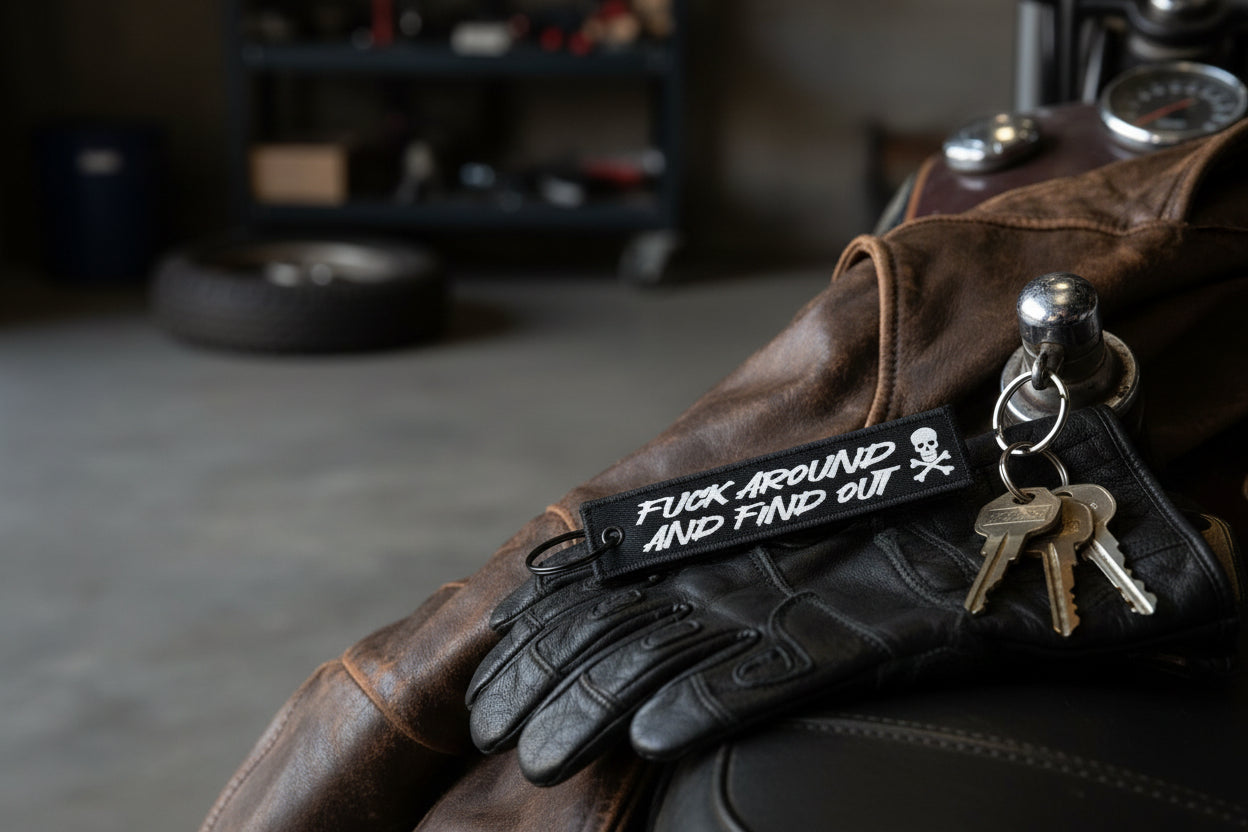 F*ck Around and Find Out Jet Tag Keychain, Funny Keychain