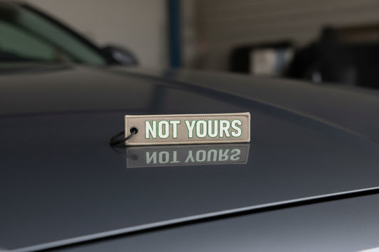Not Yours Keychain, Minimal Jet Tag Keyring