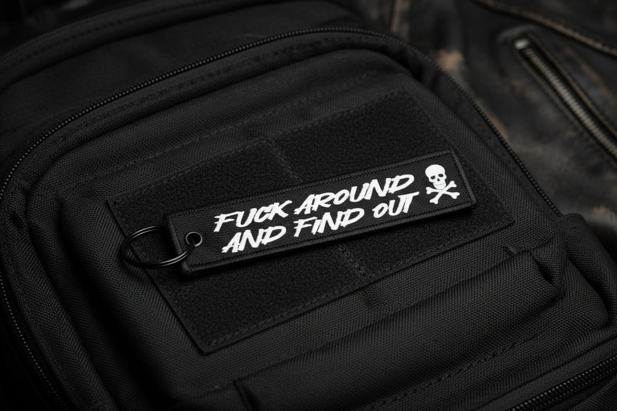 F*ck Around and Find Out Jet Tag Keychain, Funny Keychain