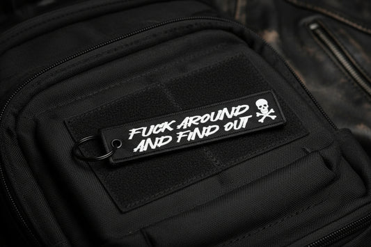 F*ck Around and Find Out Jet Tag Keychain, Funny Keychain